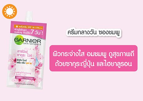 กานิเย่ ซากุระ ไวท์ ครีมซองผิวอิ่มน้ำใน 7 วัน