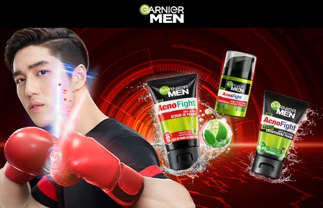 ผลิตภัณฑ์ดูแลผิวหน้าที่เป็นสิวของผู้ชาย การ์นิเย่ เมน