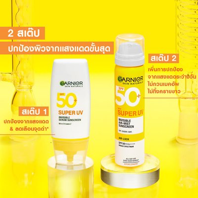การ์นิเย่ ซูเปอร์ ยูวี อินวิซิเบิ้ล แอร์-มิซ ซันสกรีน SPF50+ PA++++