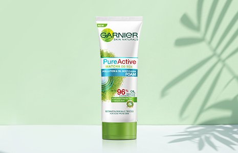 การ์นิเย่ สกิน แนทเชอรัลส์ เพียวแอคทีฟ มัทฉะ ดีพ คลีน เดิร์ท แอนด์ ออยล์ คอนโทรล โฟม